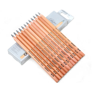 12pcs Drawing Writing Sketch Wooden Pencil Pre-sharpened 2B Art Graphite Pencils