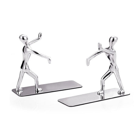 1 Pair Book Holder Humanoid Figure Non-Skid Art Desk Organizer Bookshelf Office Study Decoration