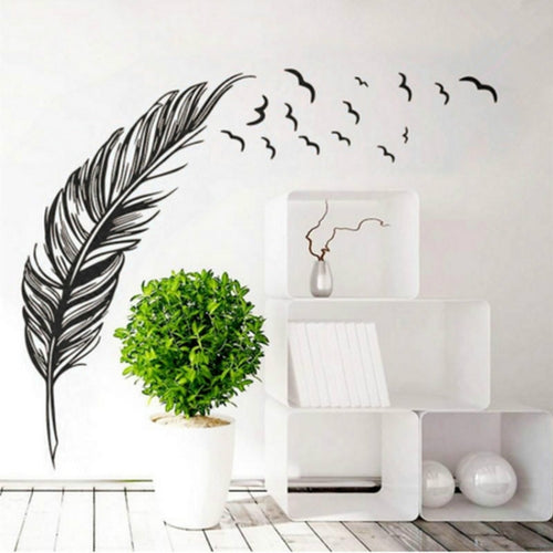 PVC Feather Creative Home Bedroom Sofa Background Wall Sticker