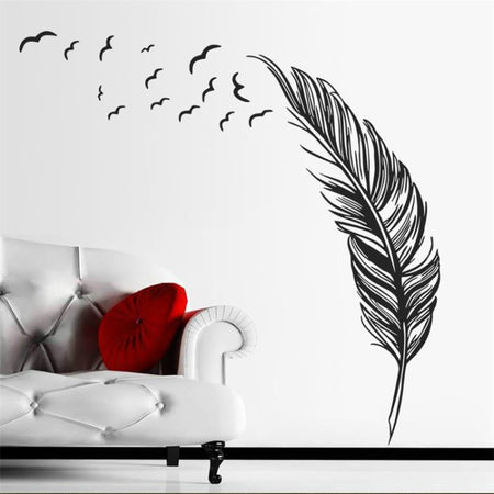 PVC Feather Creative Home Bedroom Sofa Background Wall Sticker