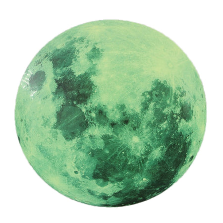 AFG33003 Home Decoration Luminous Stars Moon PVC Stickers, Specification:Green Moon 12cm