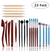 23 In 1 Wooden Clay Plastic Pottery Clay Tool Set Multifunctional Carving Combo Set