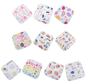 10 PCS Baby Cotton Saliva Handkerchief Cartoon Small Square Face Towel Color Random Delivery