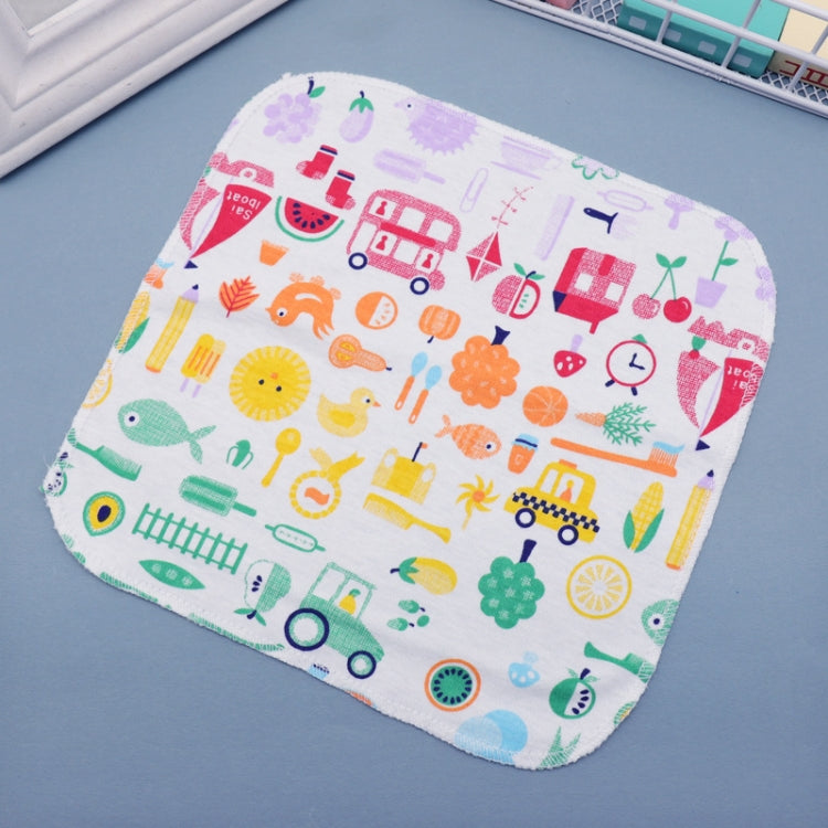 10 PCS Baby Cotton Saliva Handkerchief Cartoon Small Square Face Towel Color Random Delivery