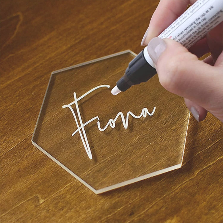 10 PCS Clear Hexagon Acrylic Seat Card Guest Business Card Logo Decoration DIY Board