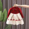 Girls Sweater Dress Bubble Sleeve Knitted Princess Dress