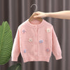 Baby Girls Flower Sweater Cardigan Winter Solid Color Knitted Sweater