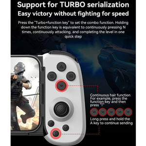 D6  Bluetooth Retractable Gamepad Dual Hall Six-Axis Somatosensory For Android/IPhone /Switch