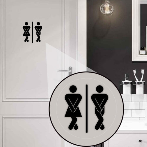 Men Women Sanitary Door Sticker Matte Material Waterproof Oilproof PVC Sticker