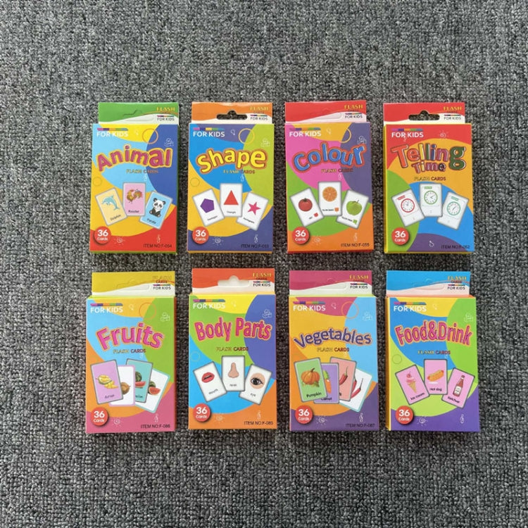 36pcs /Box Children Enlightenment Early Learning English Word Cards