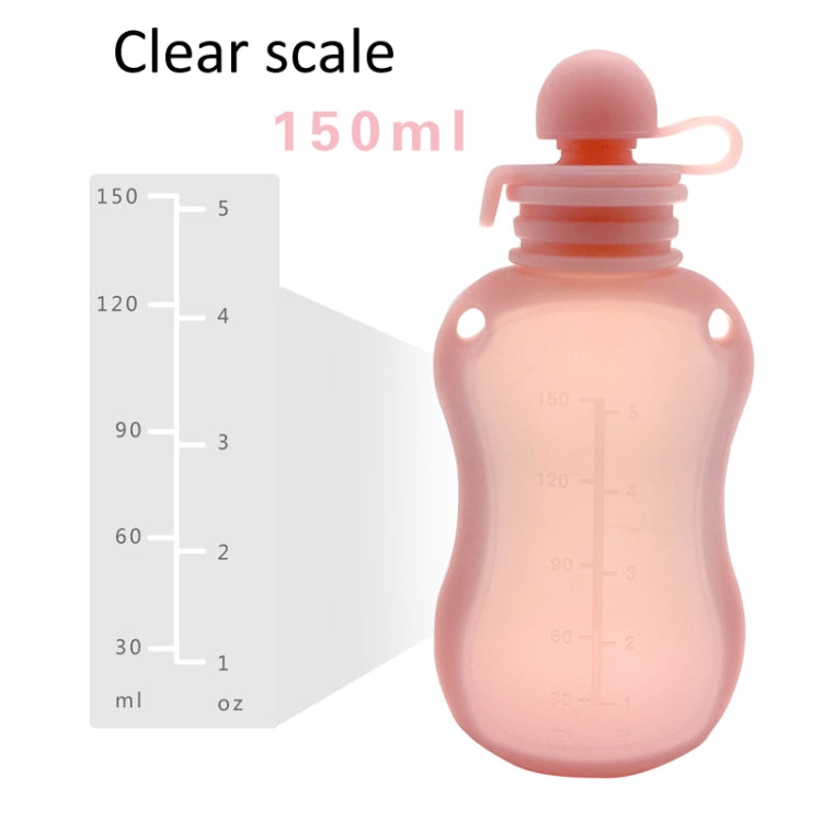 150ml Reusable Silicone Baby Food Pouches Refillable Squeeze Storage Containers