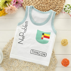 Children Cotton Sleeveless Vest Crew Neck Summer Sports Style Tank Tops