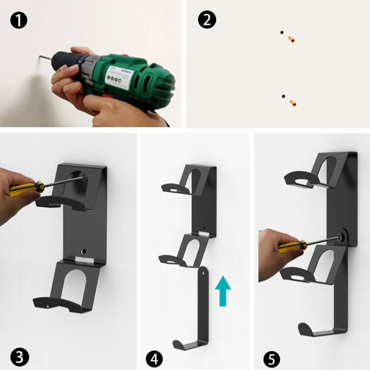 For Xbox / PS5 / Switch 3 In 1 Dual Controller, Earphone Wall Mount Storage Bracket With Anti-Slip Pad