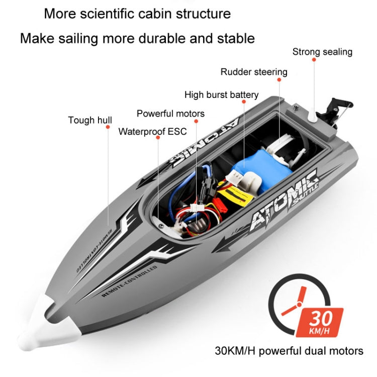 EB02 2.4G Wireless RC Boat Circulating Water-Cooled High-Speed Speedboat Racing Boat Model Toy