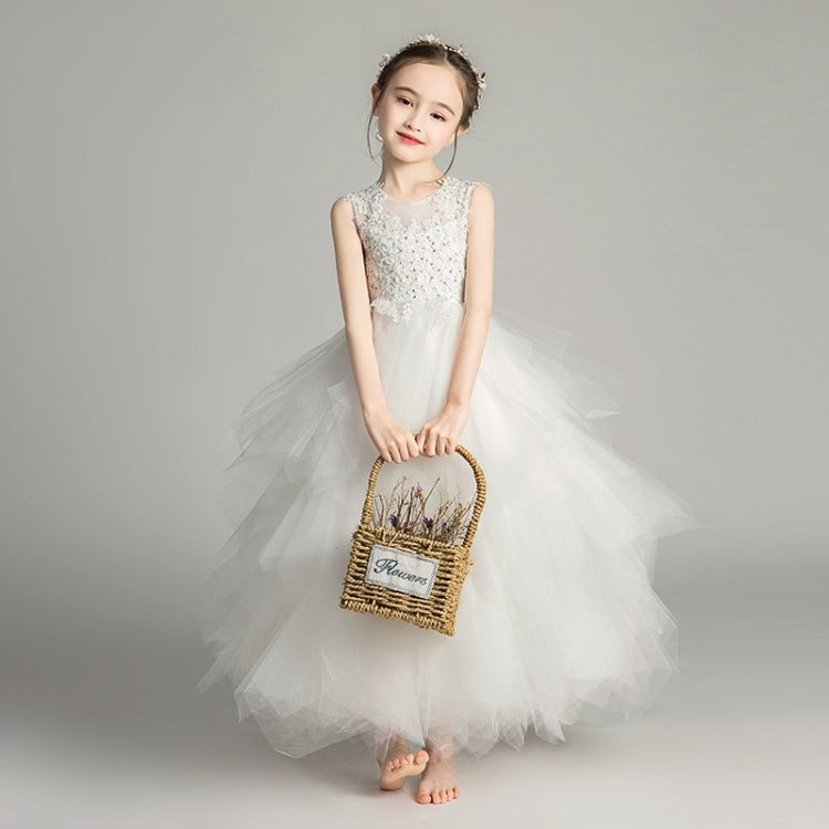 Sleeveless Long Lace Princess Dress Pettiskirt Performance Formal Dress for Girls