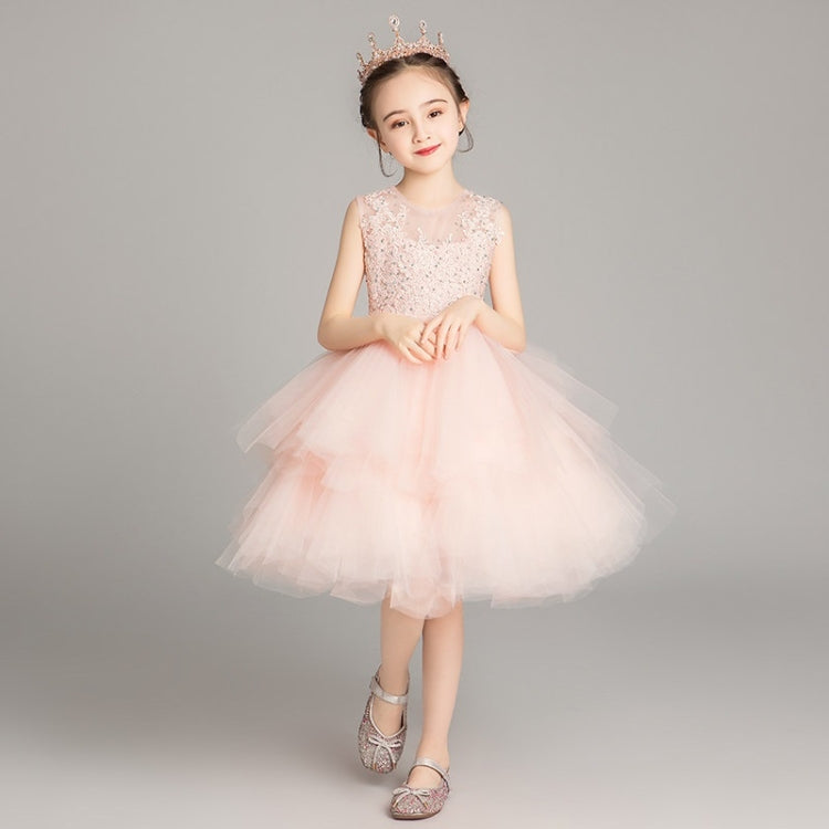 Sleeveless Short Lace Princess Dress Pettiskirt Performance Formal Dress for Girls